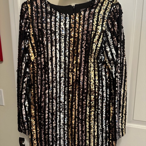 Vince Camuto Sparkle Stripe dress. Size 12. - Picture 1 of 3